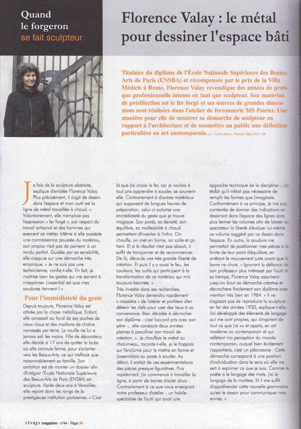 Florence Valay artiste - Stephan Poirier ferronnier