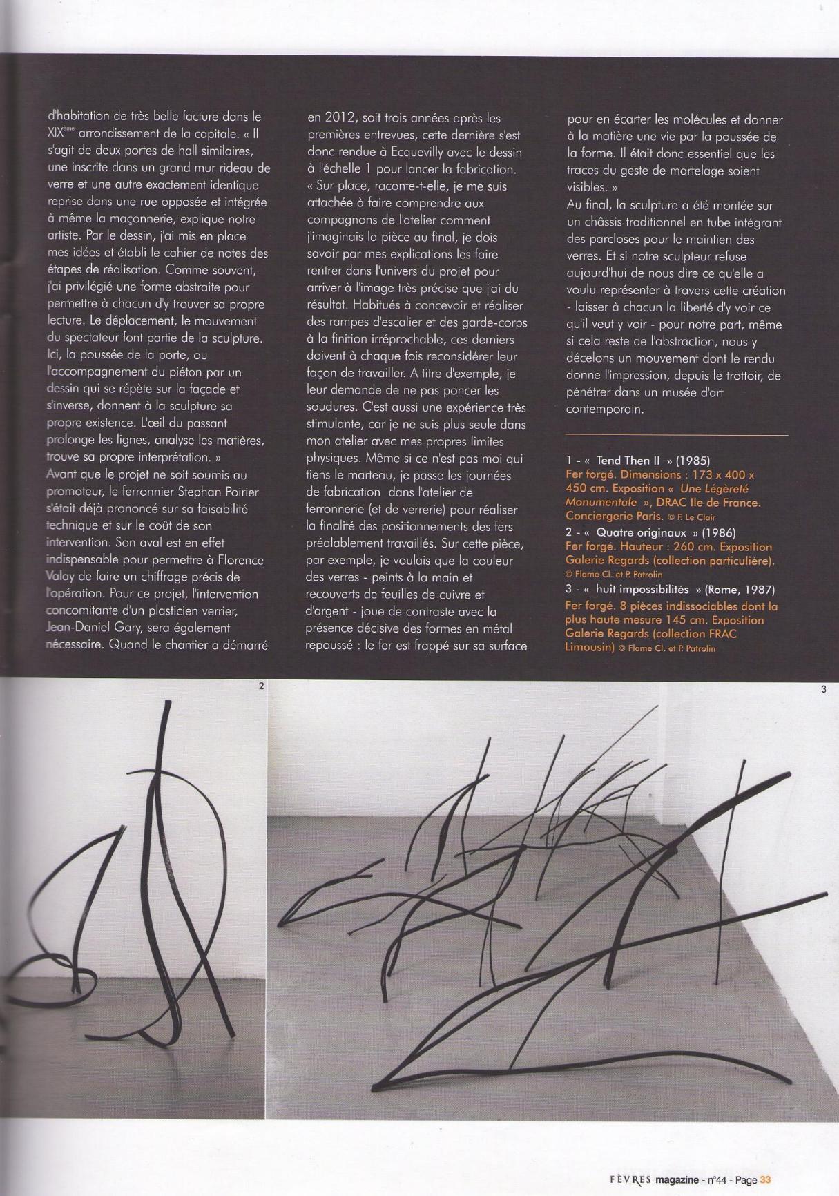 Florence Valay artiste - Stephan Poirier ferronnier