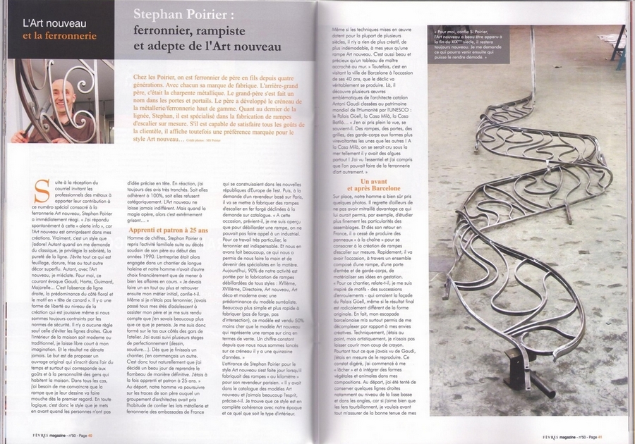 Ifram fevres magazine - Stephan Poirier ferronnier