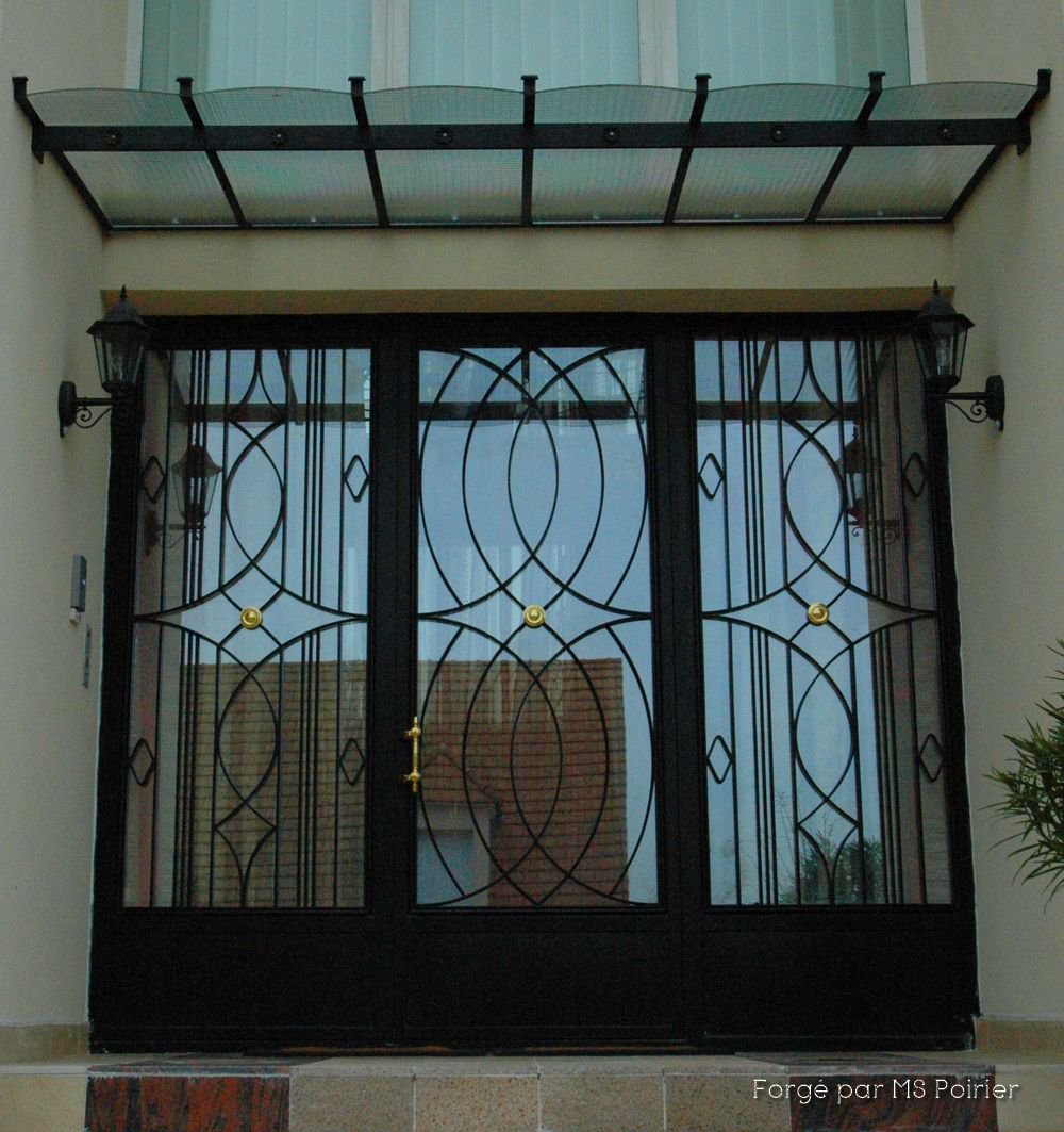 porte d'entree large en 3 parties